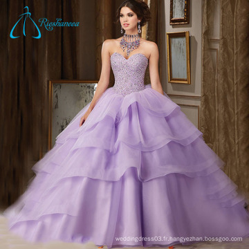 Sequined Beading Crystal Tiered Quinceanera Robes Ball Gown